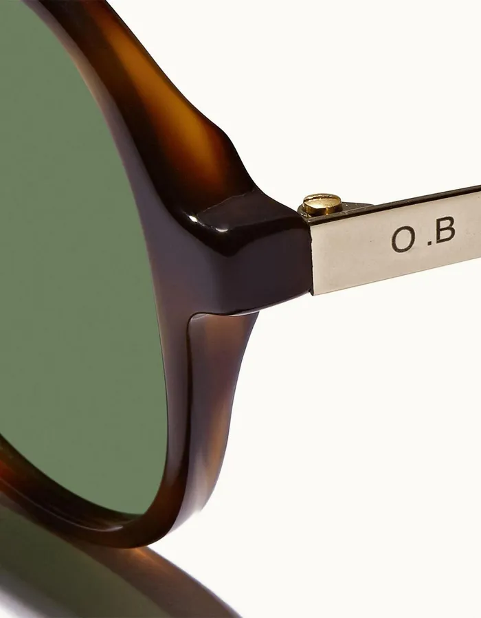 Men Orlebar Brown Sunglasses Estoril Brown Tortoiseshiny Gold