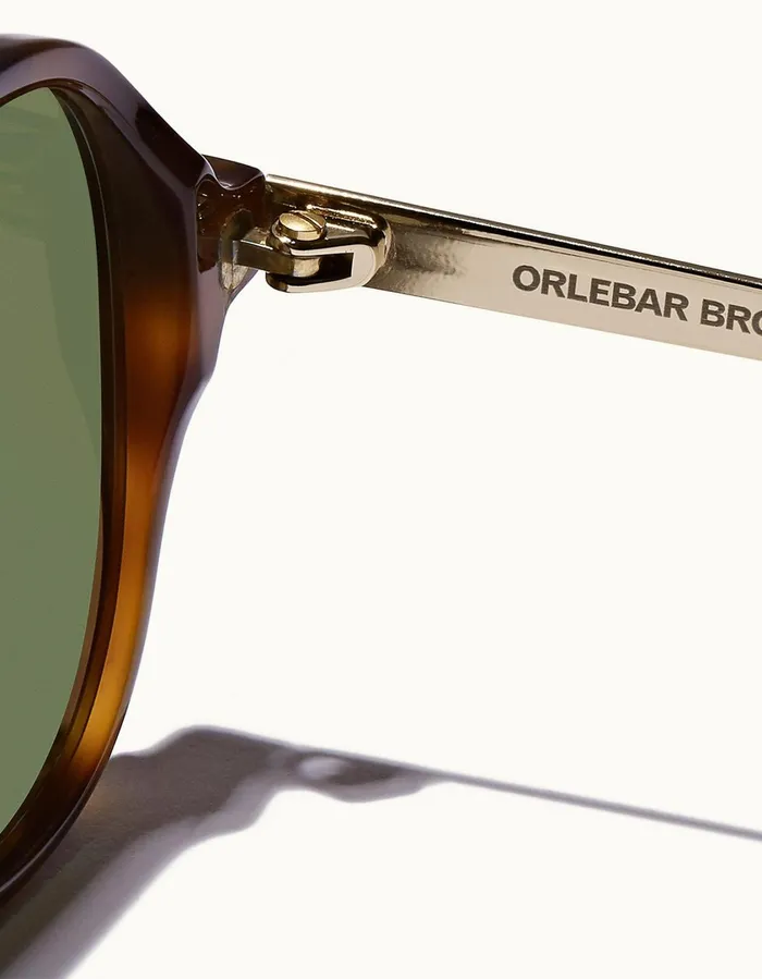 Men Orlebar Brown Sunglasses Estoril Brown Tortoiseshiny Gold