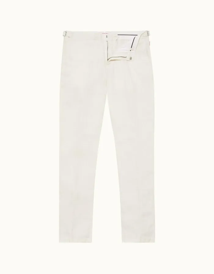 Men Orlebar Brown Trousers Griffon Linen Sandbar