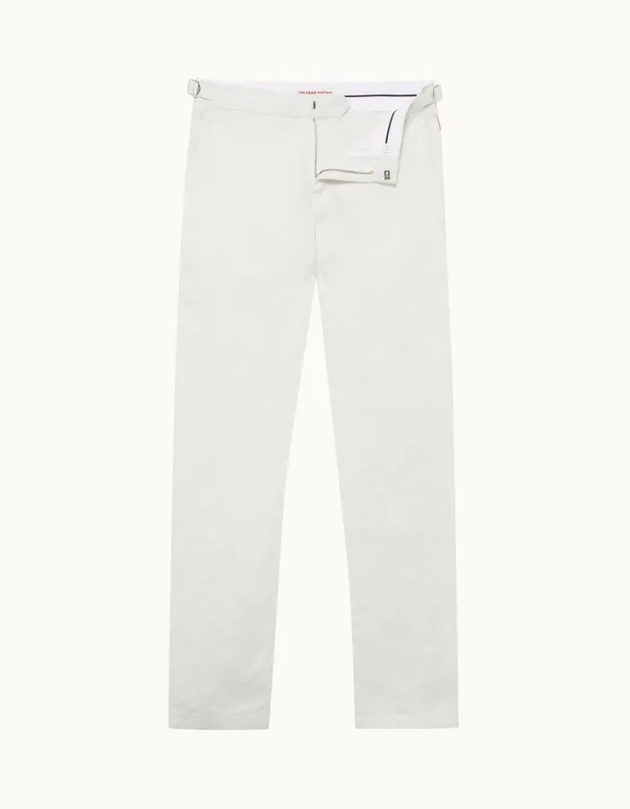 Men Orlebar Brown Trousers Griffon Linen White