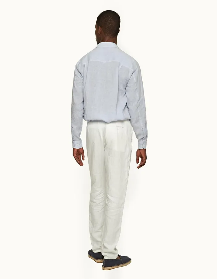 Men Orlebar Brown Trousers Griffon Linen White