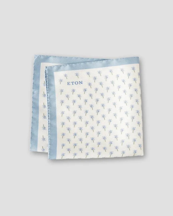 Men Palm Tree Pocket Square Blue Eton Pocket Squares