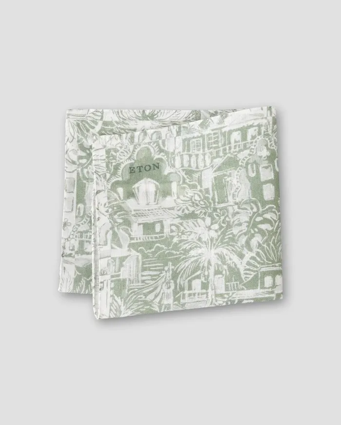 Men Palm Tree Pocket Square Green Eton Pocket Squares