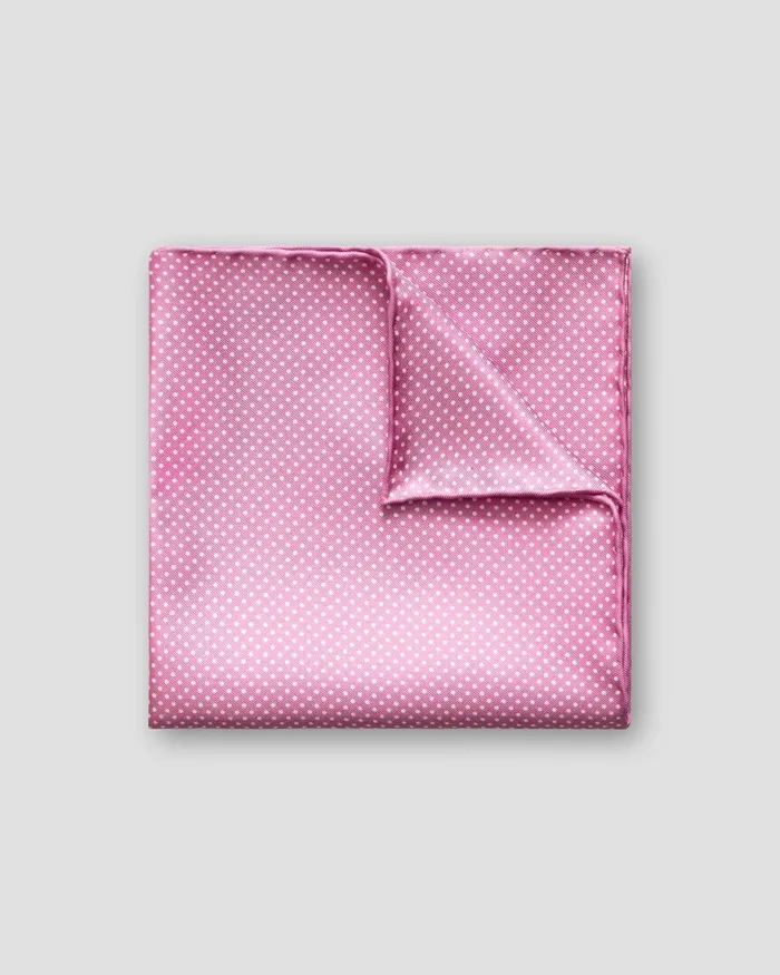 Men Pink Polka Dots Silk Pocket Square Pink Eton Pocket Squares