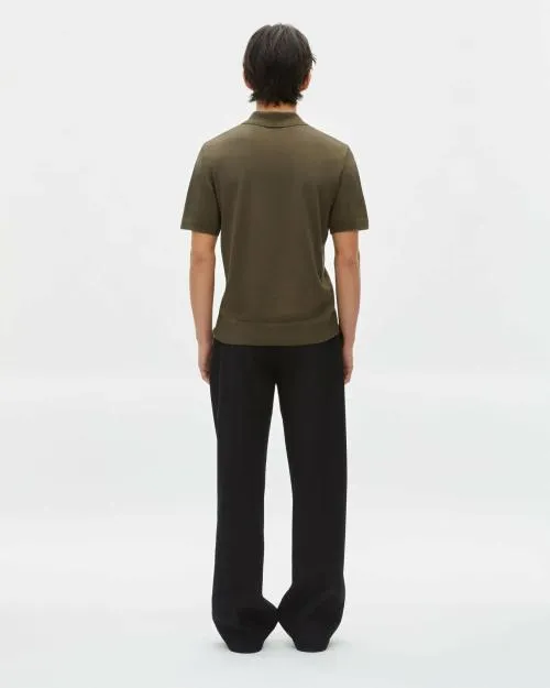 Men Polos The Kooples Khaki Knit Polo Olive Kaki