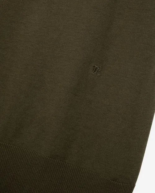 Men Polos The Kooples Khaki Knit Polo Olive Kaki