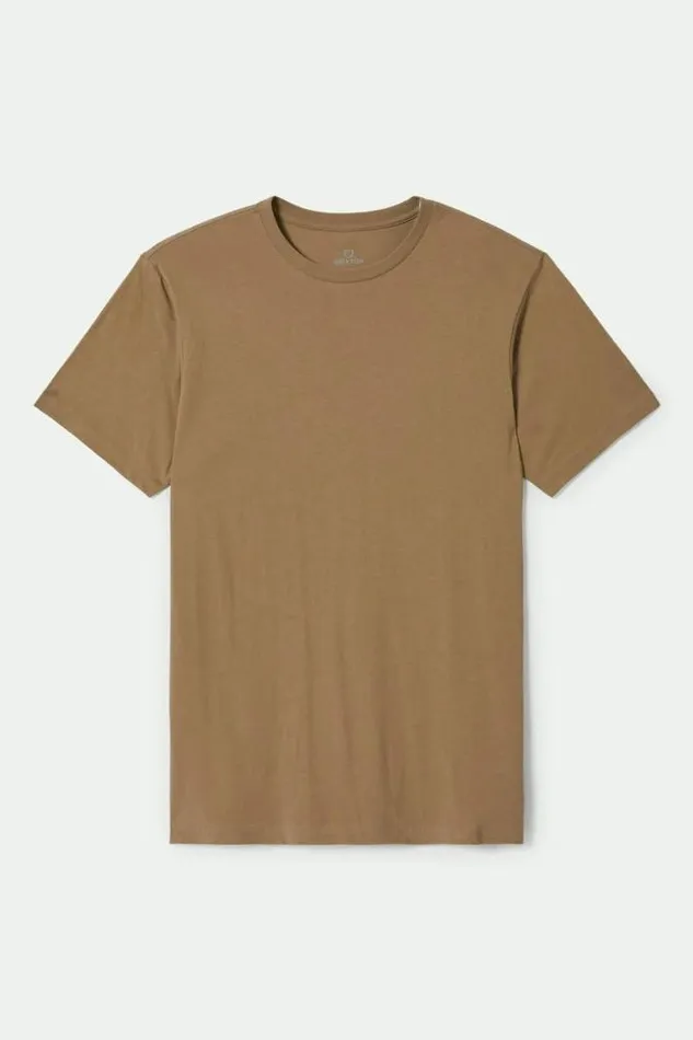 Men Premium Cotton SS Tailored TShirt Khaki Brixton TShirts
