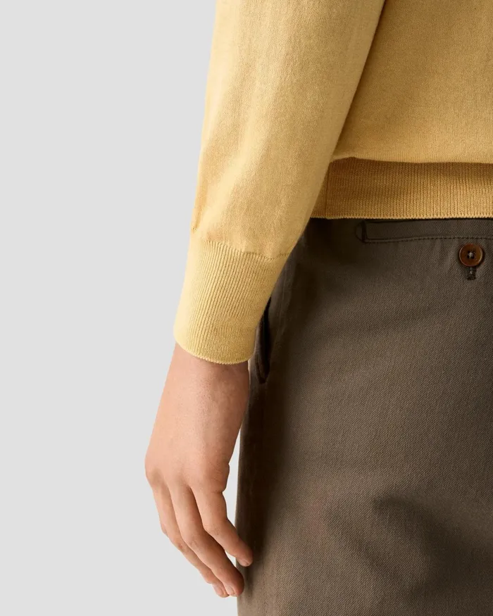 Men Quarter Zip Sweater Yellow Eton Knitwear Men Quarter Zip Sweater Yellow Eton Knitwear