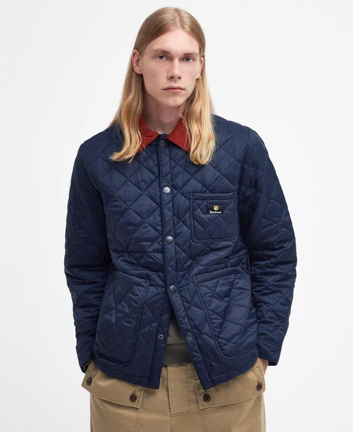 Men Quilted Jackets Barbour X Maison Kitsun KenningQuilted Jacket Classic Green