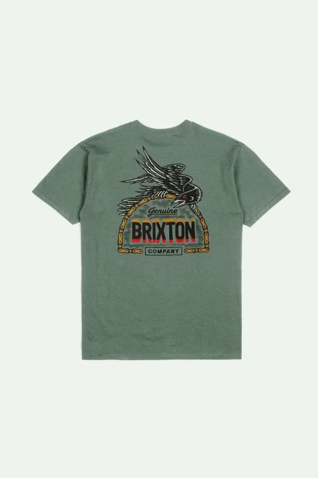 Men Raven SS Tailored TShirt Laurel Wreath Brixton TShirts
