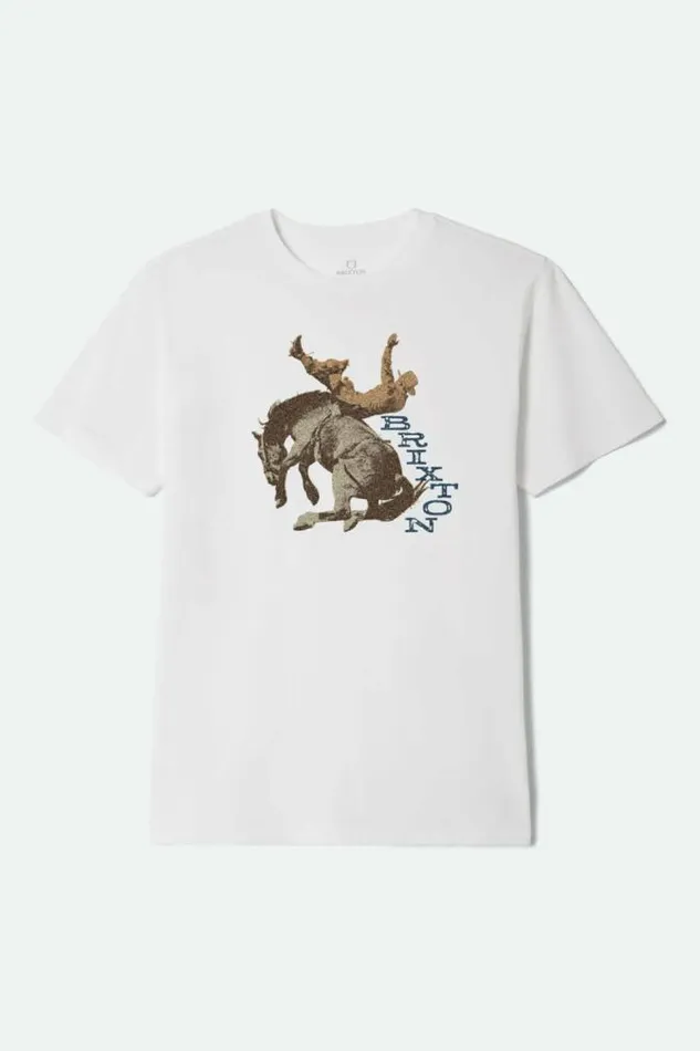 Men Rowdy SS Tailored TShirt White Brixton TShirts