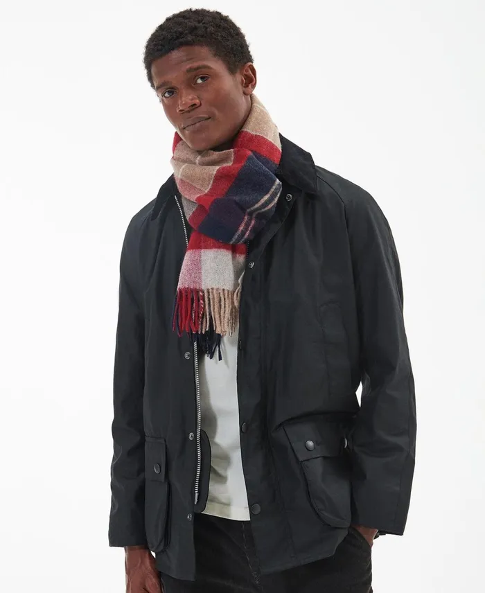 Men Scarves and Handkerchiefs Barbour Inverness Tartan Scarf Cranberry Tartan