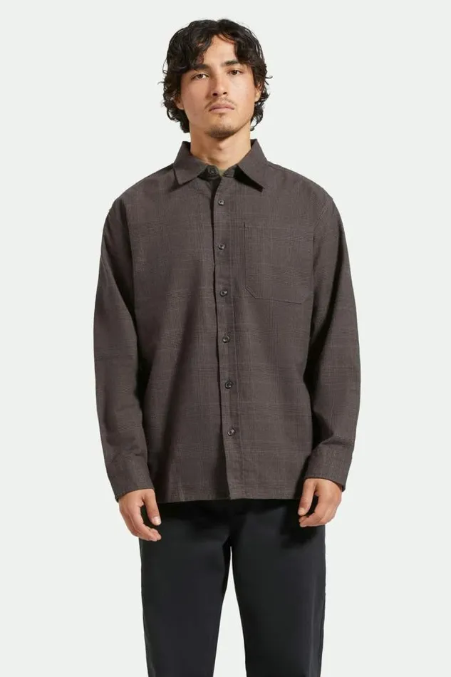 Men Selden LS Overshirt Mixed Tweed Brixton Button Ups