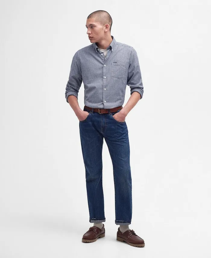 Men Shirts Barbour Darnick Tailored Shirt Classic Navy Men Shirts Barbour Darnick Tailored Shirt Classic Navy