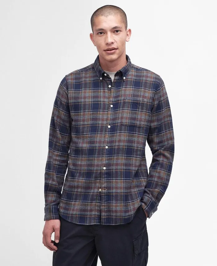 Men Shirts Barbour Eddleston Tailored Shirt Grey Marl