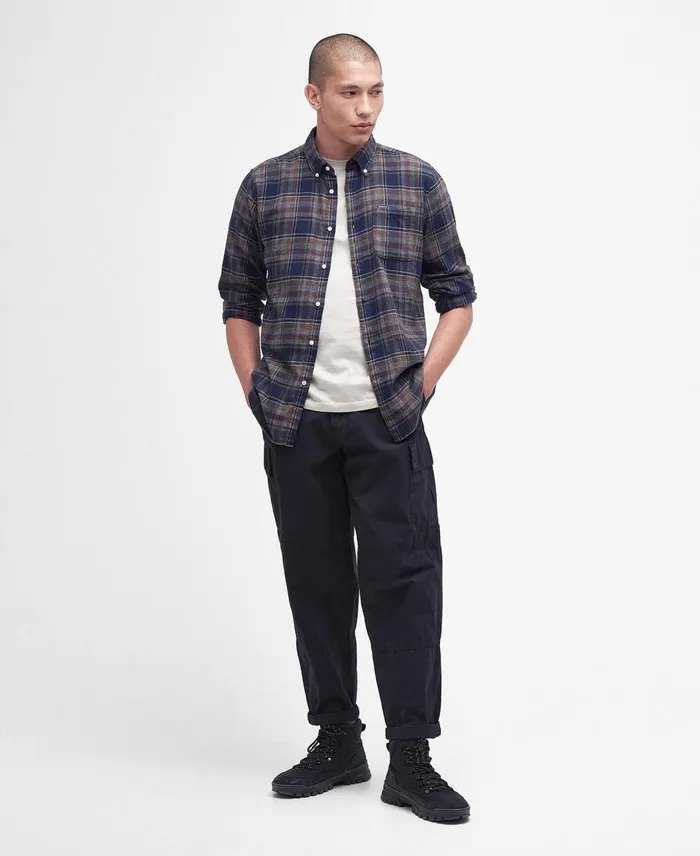 Men Shirts Barbour Eddleston Tailored Shirt Grey Marl Men Shirts Barbour Eddleston Tailored Shirt Grey Marl