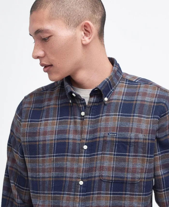Men Shirts Barbour Eddleston Tailored Shirt Grey Marl Men Shirts Barbour Eddleston Tailored Shirt Grey Marl