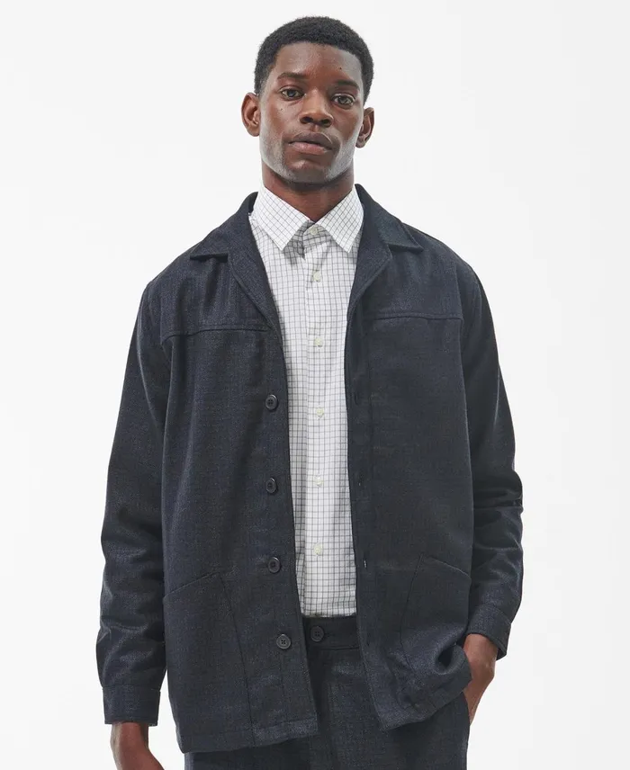 Men Shirts Barbour Stonefort Regular Fit Overshirt Charcoal