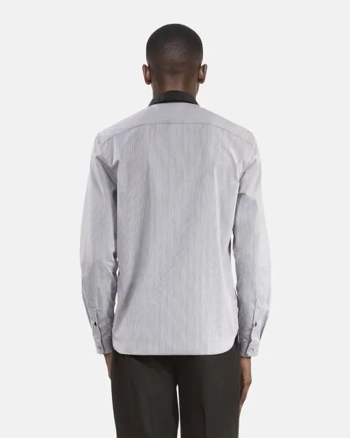 Men Shirts The Kooples Black And White Shirt With MicroCheck Pattern Black White