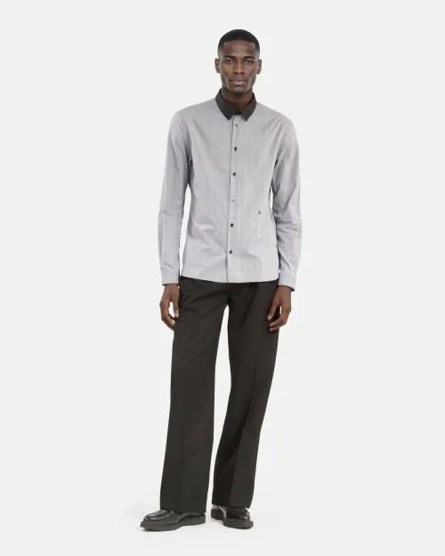 Men Shirts The Kooples Black And White Shirt With MicroCheck Pattern Black White