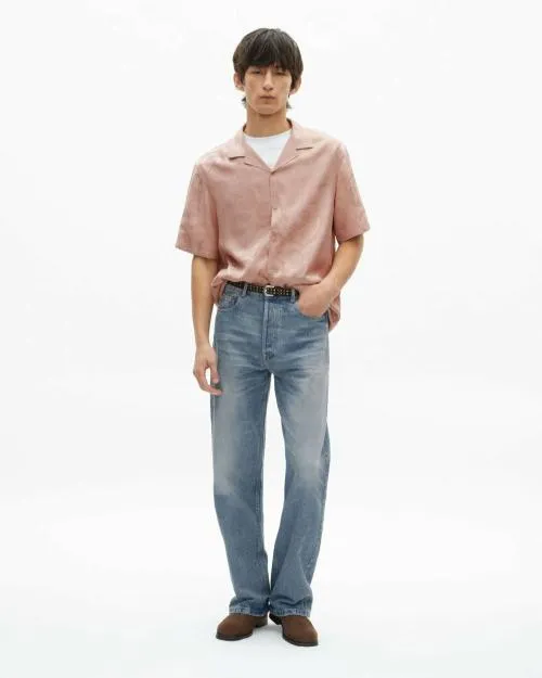 Men Shirts The Kooples ShortSleeved Pink Jacquard Shirt Lila