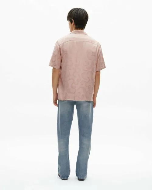 Men Shirts The Kooples ShortSleeved Pink Jacquard Shirt Lila