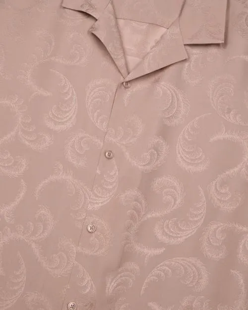 Men Shirts The Kooples ShortSleeved Pink Jacquard Shirt Lila