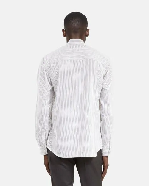 Men Shirts The Kooples Thin White Striped Shirt Black White