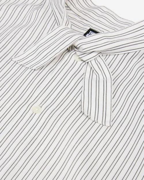 Men Shirts The Kooples Thin White Striped Shirt Black White