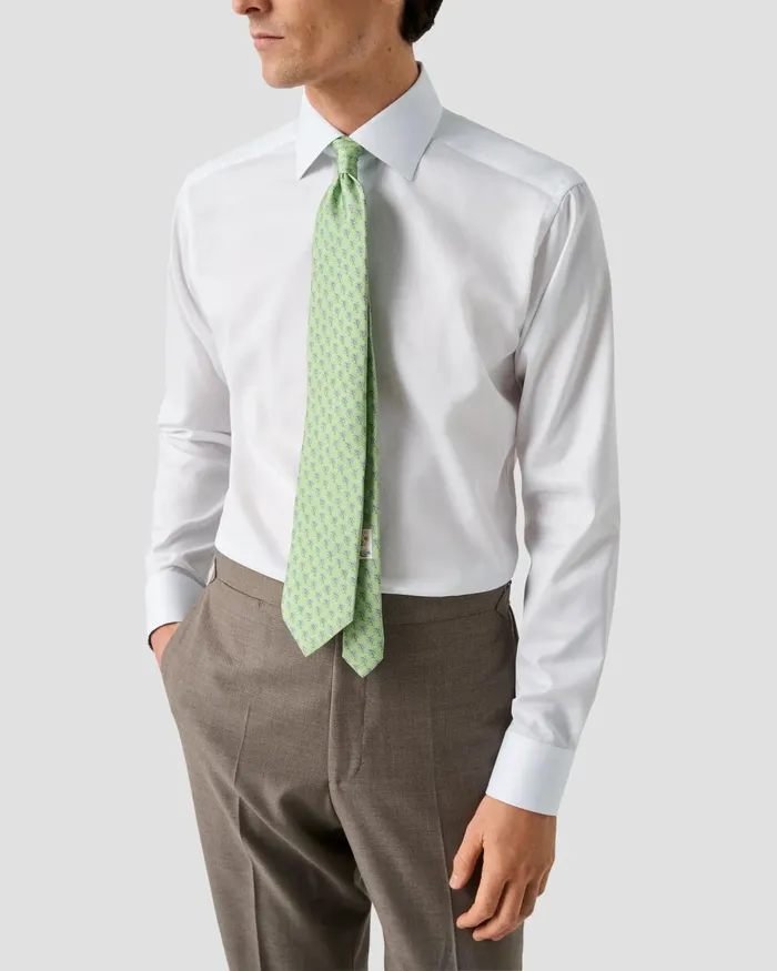 Men Signature Twill Effect Shirt White Eton Dress Shirts Men Signature Twill Effect Shirt White Eton Dress Shirts