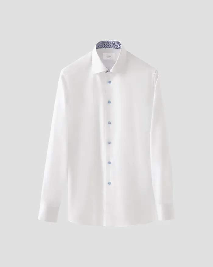 Men Signature Twill Effect Shirt White Eton Dress Shirts Men Signature Twill Effect Shirt White Eton Dress Shirts