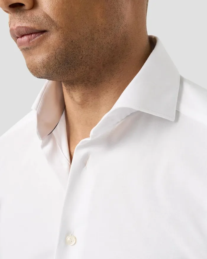 Men Solid Cotton FourWay Stretch Shirt White Eton Dress Shirts Men Solid Cotton FourWay Stretch Shirt White Eton Dress Shirts