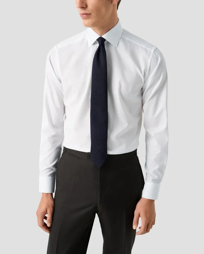 Men Solid Signature Oxford Shirt White Eton Dress Shirts Men Solid Signature Oxford Shirt White Eton Dress Shirts