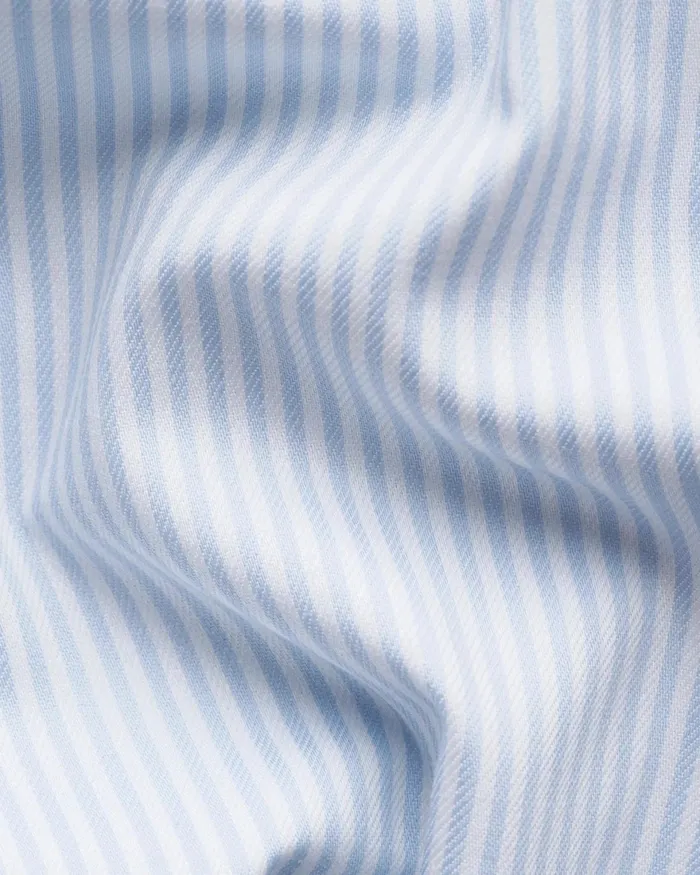 Men Striped Cotton TENCEL Lyocell Shirt Blue Eton Dress Shirts Men Striped Cotton TENCEL Lyocell Shirt Blue Eton Dress Shirts