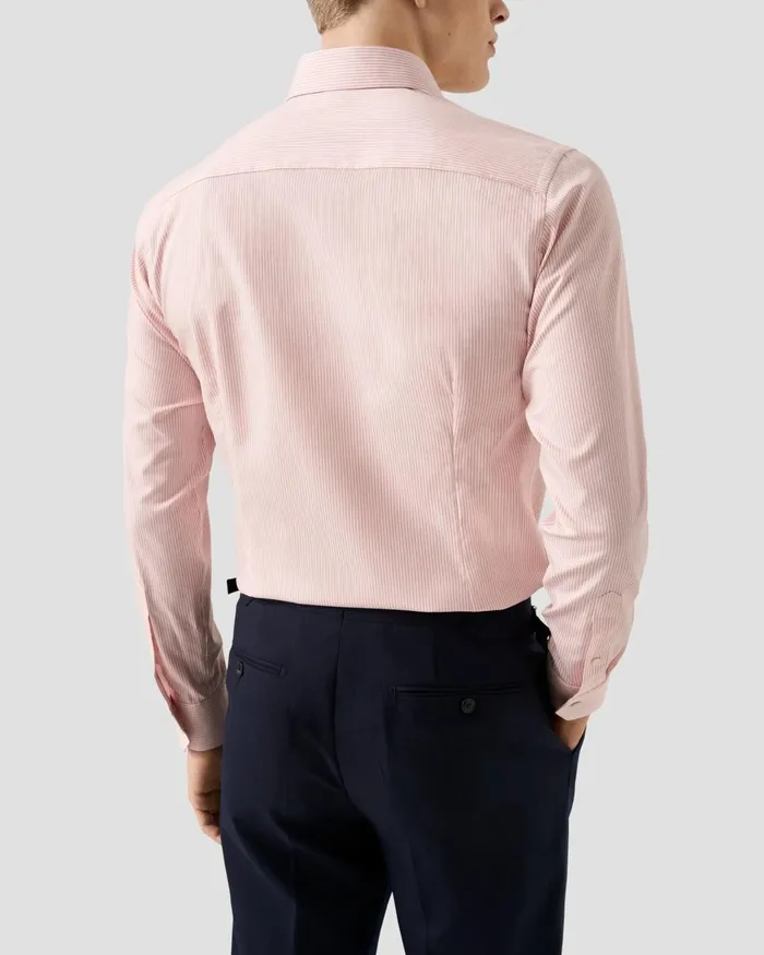 Men Striped Cotton TENCEL Lyocell Shirt Pink Eton Dress Shirts Men Striped Cotton TENCEL Lyocell Shirt Pink Eton Dress Shirts