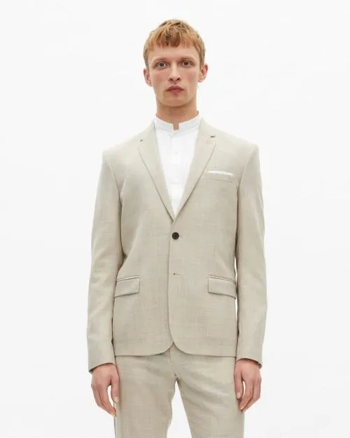 Men Suits The Kooples Beige Wool Suit Fitted Jacket Beige