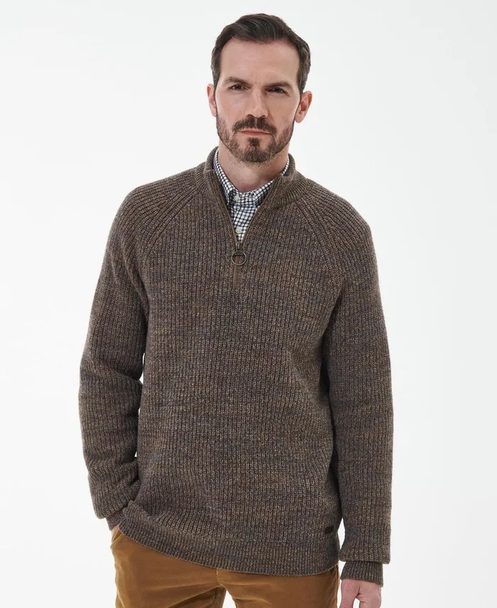 Men Sweaters Barbour Horseford HalfZip Jumper Olive