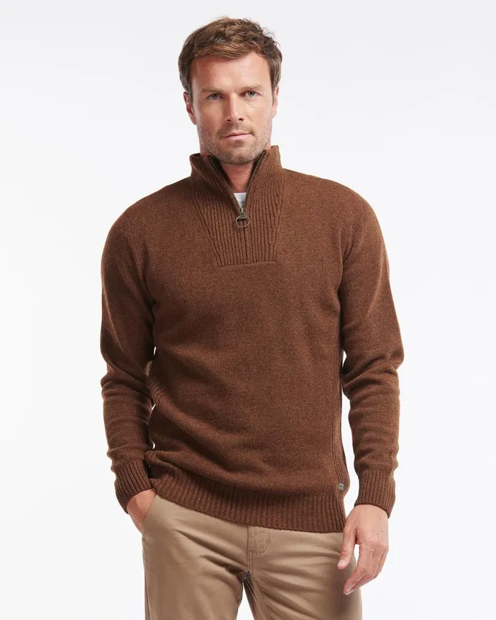 Men Sweaters Barbour Nelson Essential Half Zip Seaweed