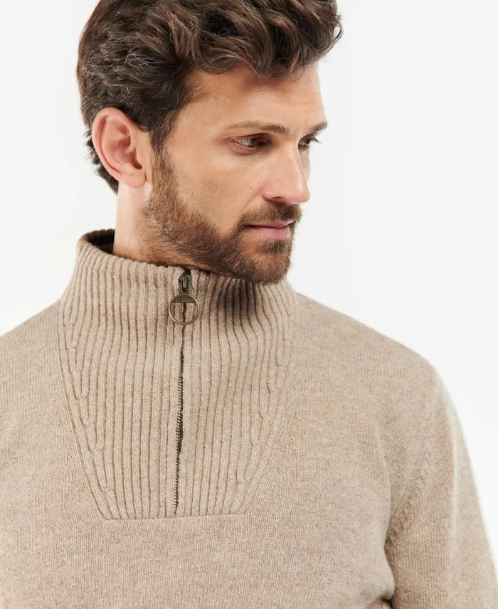 Men Sweaters Barbour Nelson Essential Half Zip Sweatshirt Dark Sand Men Sweaters Barbour Nelson Essential Half Zip Sweatshirt Dark Sand