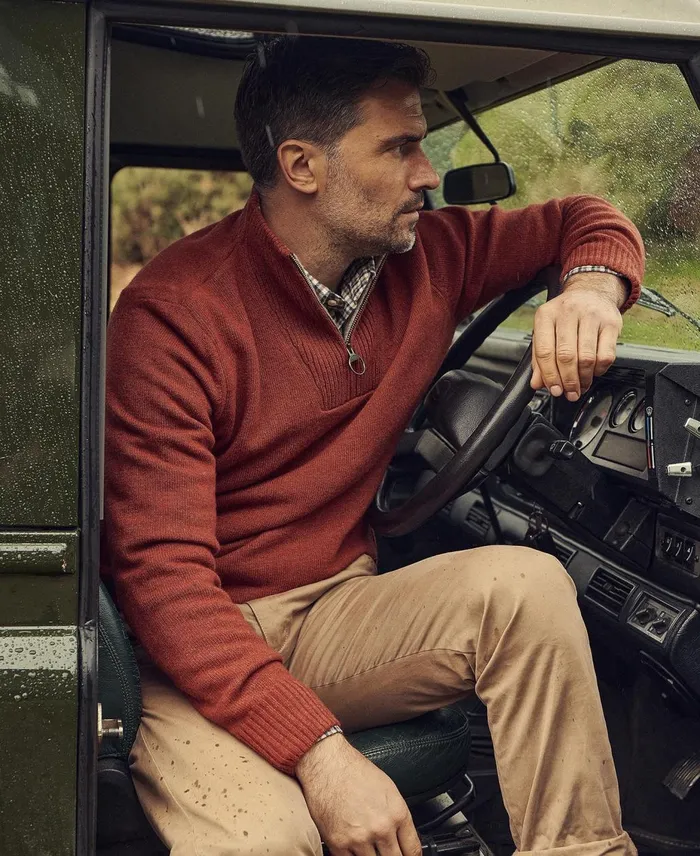 Men Sweaters Barbour Nelson Essential Half Zip Sweatshirt Dark Sand Men Sweaters Barbour Nelson Essential Half Zip Sweatshirt Dark Sand