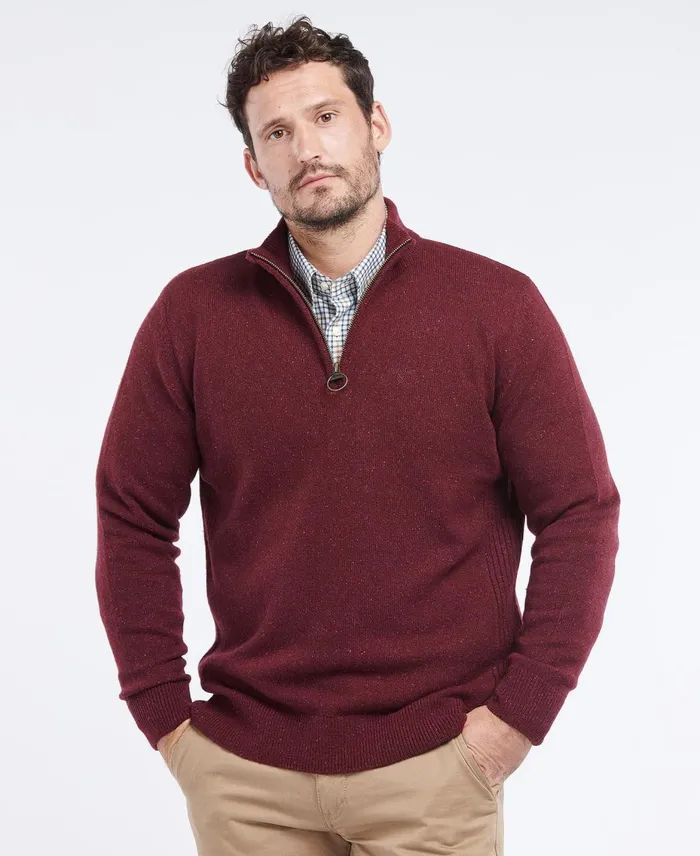 Men Sweaters Barbour Tisbury Half Zip Sweater Grey