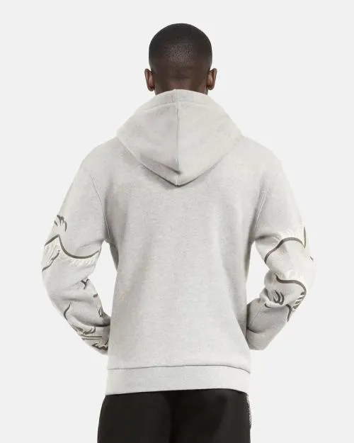 Men Sweatshirts The Kooples Gray Embroidered Hooded Sweatshirt Grey Melange
