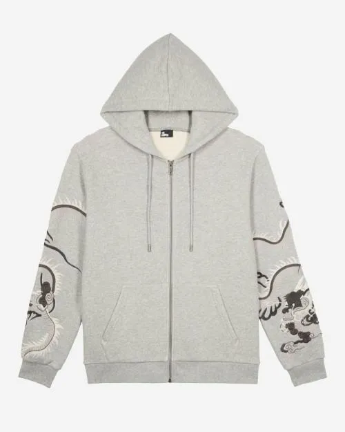 Men Sweatshirts The Kooples Gray Embroidered Hooded Sweatshirt Grey Melange