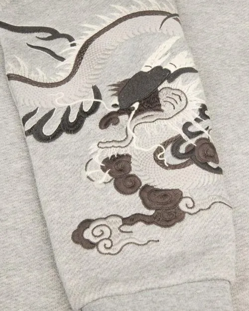 Men Sweatshirts The Kooples Gray Embroidered Hooded Sweatshirt Grey Melange