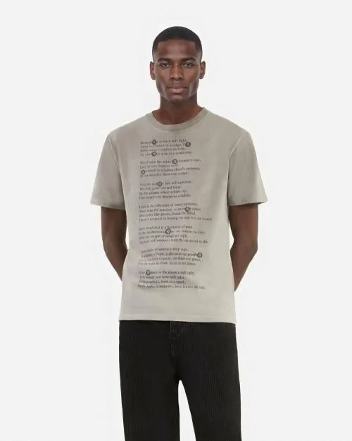 Men Tshirts The Kooples Gray Screen Print TShirt Grey Melange