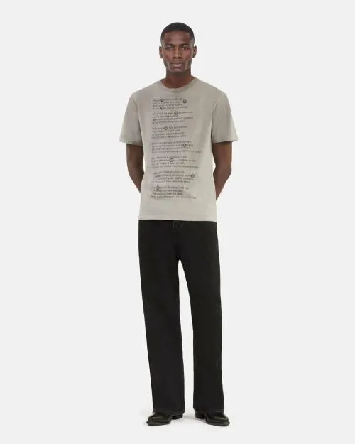 Men Tshirts The Kooples Gray Screen Print TShirt Grey Melange