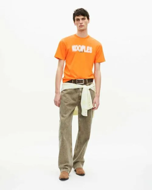 Men Tshirts The Kooples Orange Logo Screen Printed TShirt Orange