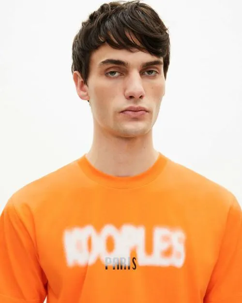 Men Tshirts The Kooples Orange Logo Screen Printed TShirt Orange