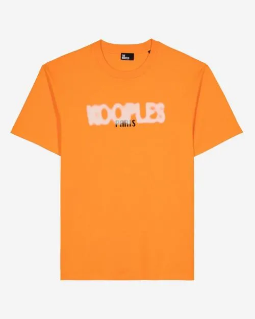 Men Tshirts The Kooples Orange Logo Screen Printed TShirt Orange