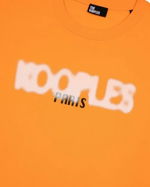 Men Tshirts The Kooples Orange Logo Screen Printed TShirt Orange